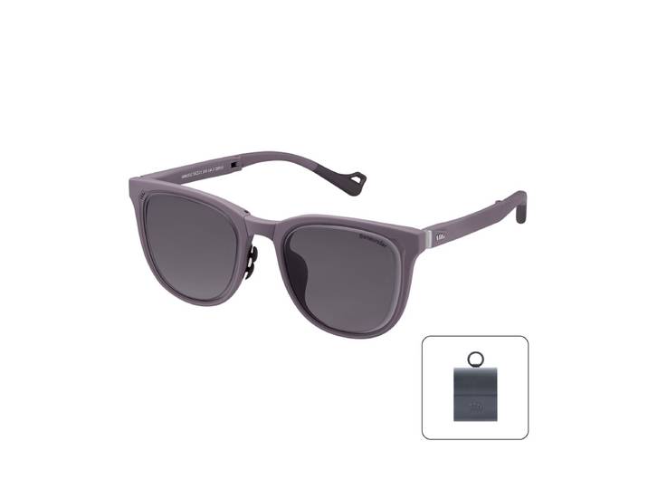 Beneunder Lunettes de soleil pliantes à monture Boston FD01h - Monture violet-gris mat + Verres violet-gris - F (Taille unique)