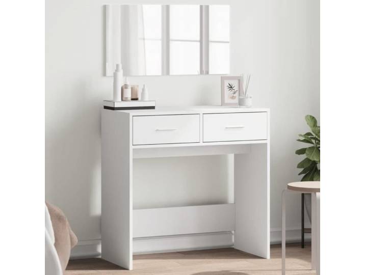 VGEBY Coiffeuse avec miroir blanc 80x39x80 cm En Stock