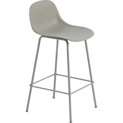 Fiber Tube Hocker 65 cm grau mit Rückenlehne