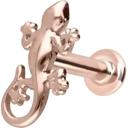 14 Karat Gold Labret mit Innengewinde GECKO