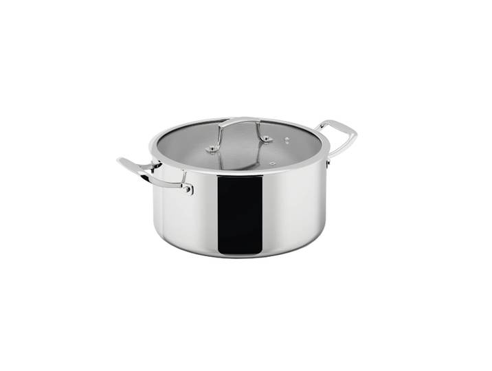 Dorre Cocotte Trivence Acier inoxydable, couvercle en verre, 7 L