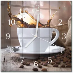 WANDUHR aus Glas 30x30 cm - Kaffee