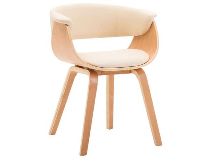 KTHLBRH Esszimmerstuhl Creme Bugholz Kunstleder 4 Beine Kunstleder pflegeleicht, Bugholzrahmen stabil, ergonomische Sitzform, 110 kg belastbar, vielseitig einsetzbar