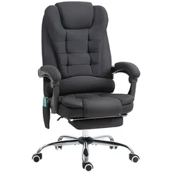 MODFU Bürostuhl mit Massagefunktion, Stoff, Schwarz, 135° neigbar