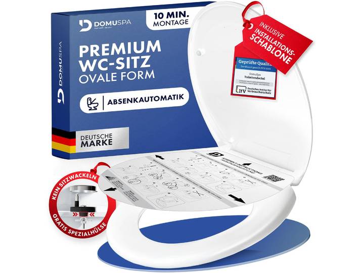 Toilettendeckel - WC Sitz mit Absenkautomatik - antibakterieller Toilettensitz mit Quick-Release Funktion