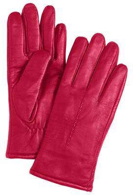 Women's Leather Gloves by Accessories For All in Classic Red (Size 8)