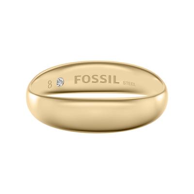 Fingerring FOSSIL "Ellis" Gr. 16,5, gold (gelbgoldfarben), Fingerringe, Damen, 16.5, Edelstahl, 4,7mm, Fingerring