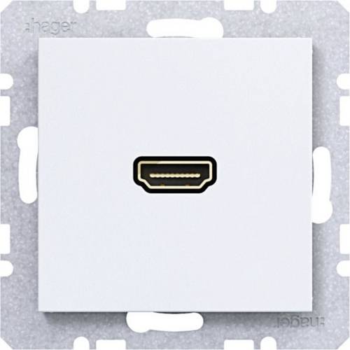 Hager HDMI-Steckdose Lichtweiß (matt) WAF4379WM 1St.