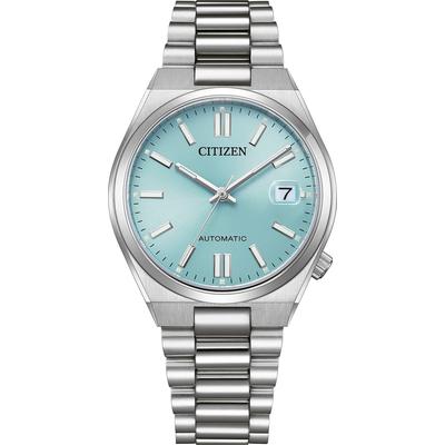 Automatikuhr CITIZEN "TSUYOSA 37 mm", blau (silberfarben, hellblau), Armbanduhren, Damen, Automatikuhr, Armbanduhr, Damenuhr, Mechanische Uhr, Edelstahlarmband, analog, Tag