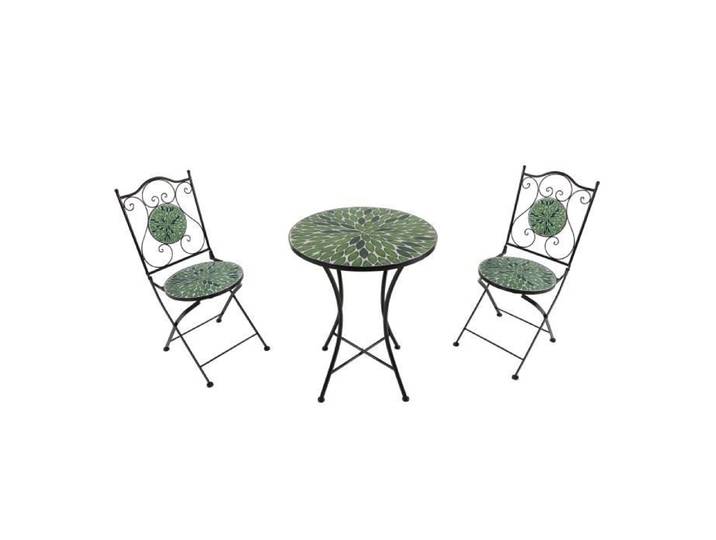AXI Amélie Table et Chaise Bistrot 2 Chaises 1 Table Ensemble Bistro Extérieur Mosaique Gris/Marron - Salon de Jardin Bistrot