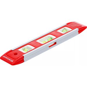 BGS-technic Wasserwaage 50868, 23cm, V-Nut & Winkelmesser, magnetisch, 3 Libellen