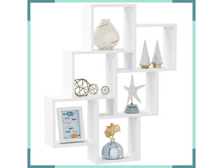 Étagère murale cube - 807169 - Blanc - 78 x 15 x 93 cm - Bois d'ingénierie