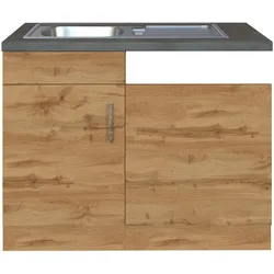 Held Spülenunterschrank mit Spüle ca. 110 cm Eichefarben