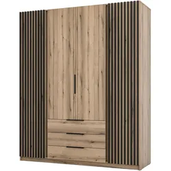 DREHTÜRENSCHRANK CAGLIARI 200/239/61,9cm 4-türig Goldfarben