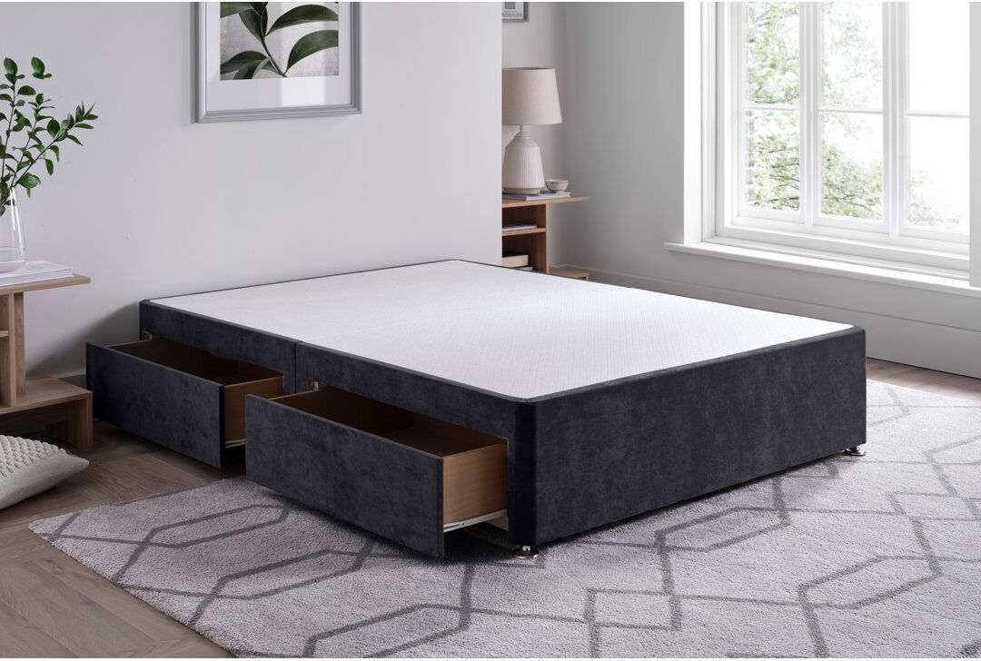 17 Stories Naples Divan Bed Base Black Single (3')