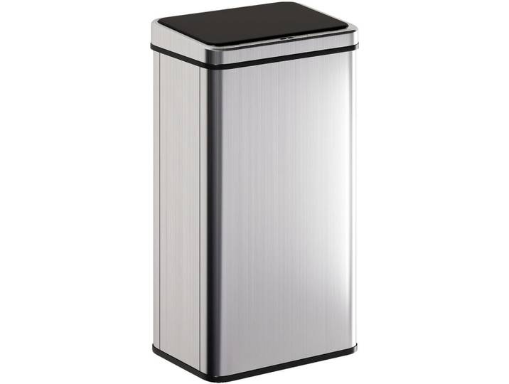 Homcom Elektrischer Mülleimer 50l aus ABS 430 Edelstahl Silber, Silberfarben, Metall, 26x67x35.5 cm, Haushalt & Reinigung, Reinigung, Mülleimer & Abfallsammler