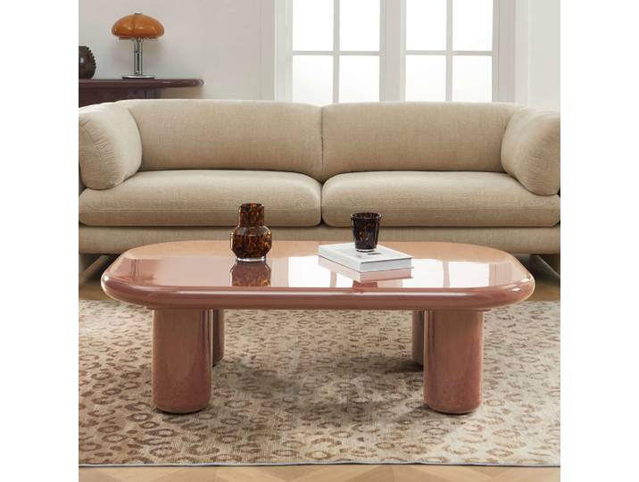 Table basse finition laquée brillante moka 120cm