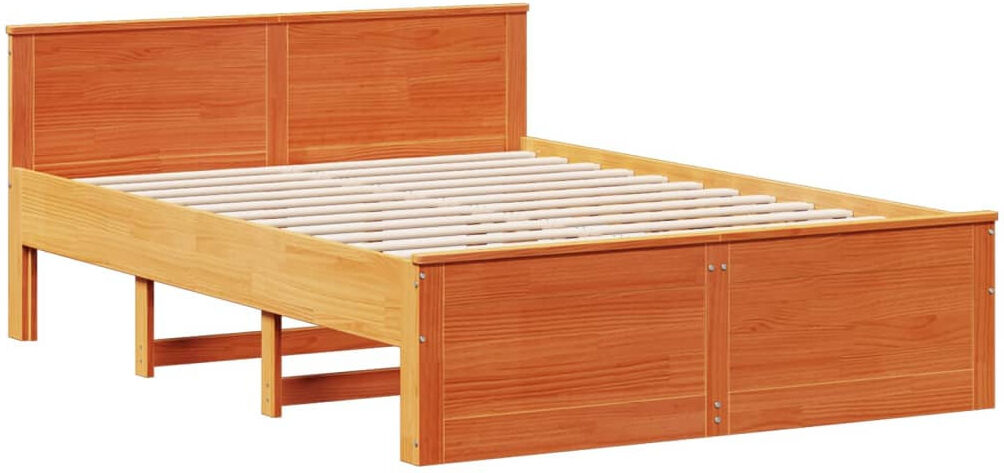 ClassicLiving Heinle Solid Wood Drawers Bed Frame Wax Brown Kingsize (5')