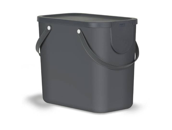 Biomülleimer ROTHO 25L Albula , grau, B:23,5cm H:34cm T:40cm, Kunststoff, Mülleimer, Biomülleimer