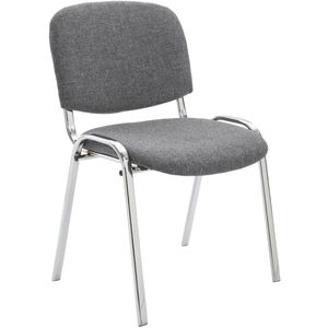 CLP Besucherstuhl Ken C, 152607308, stapelbar, Vierfußstuhl, Stoff, grau, 4 Stück