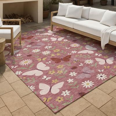 Addison Rugs Machine Washable Indoor/ Outdoor Whimsy Butterfly Chantille Rug