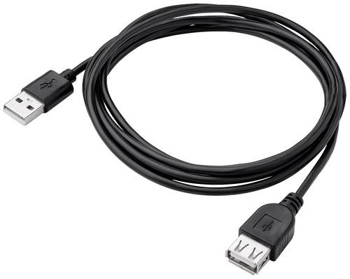 Akyga USB-Kabel USB-A Stecker, USB-A Buchse 1.80m Schwarz AK-USB-07