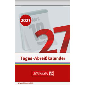 Brunnen Abreißkalender 1070303007, Nr. 3, Jahr 2027, 1 Tag auf 1 Seite, Rückseiten bedruckt, 5,4 x 8 cm