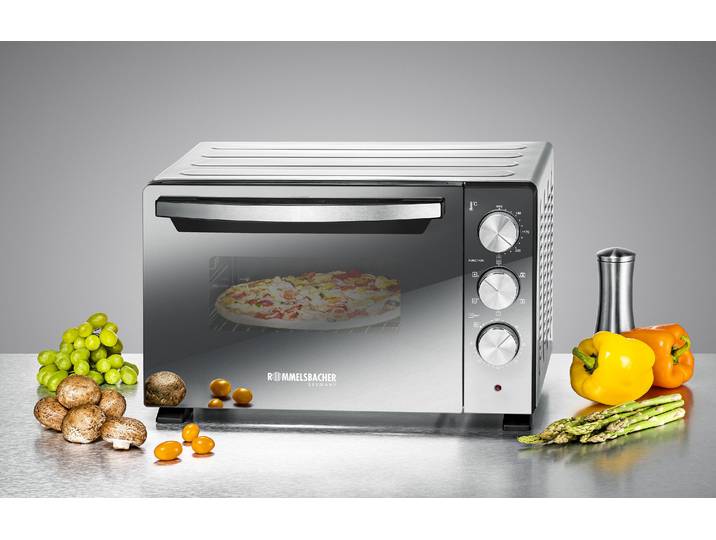 ROMMELSBACHER Minibackofen BGS 1400 , silber (schwarz, silberfarben), B:45,5cm H:30cm T:38,5cm, Minibacköfen, Minibackofen