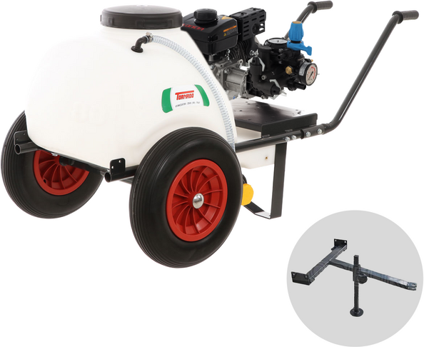 AgriEuro TOP-LINE Kit Sprühpumpe Comet MTP MC 25 - Loncin 148F-2 und Wagen mit 120 l Tank und Aufhängung