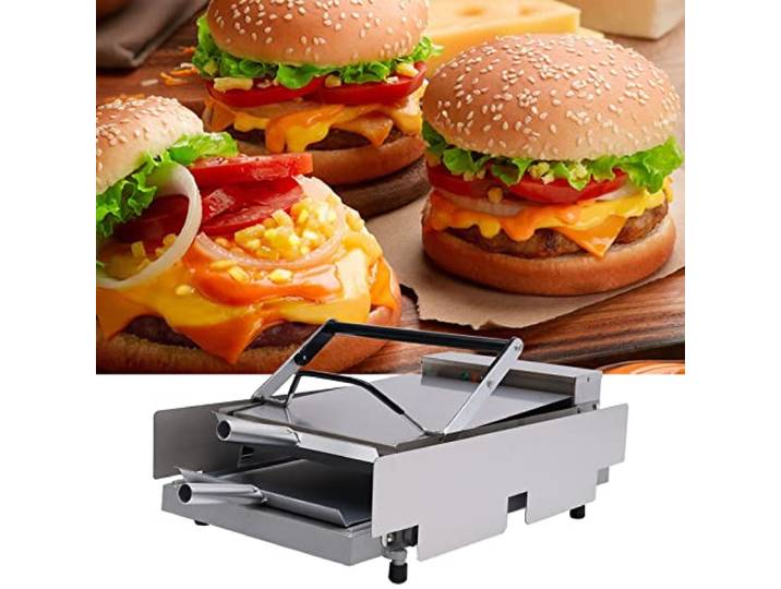 Kommerziellen Doppel Burger Maker Hamburger Backen Maschine BröTchen Toaster Edelstahl Kommerzielle BäCkermaschine Aus Grill Toas Baking Batch Hamburgerpresse Burgerpress Patty Molding Press