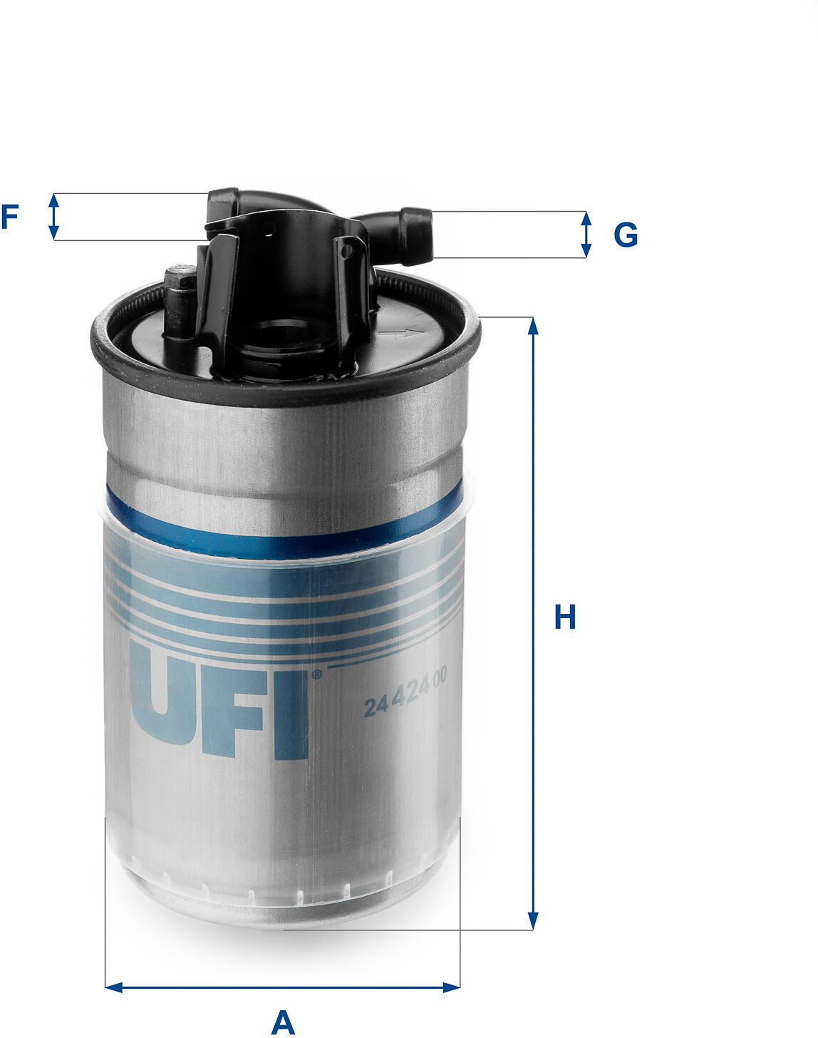 Ufi Kraftstofffilter 2442400 Filtereinsatz 140mm Für Vag