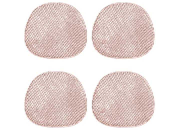 Galettes de chaise velours vieux rose-lot de 4-41x38x1,5