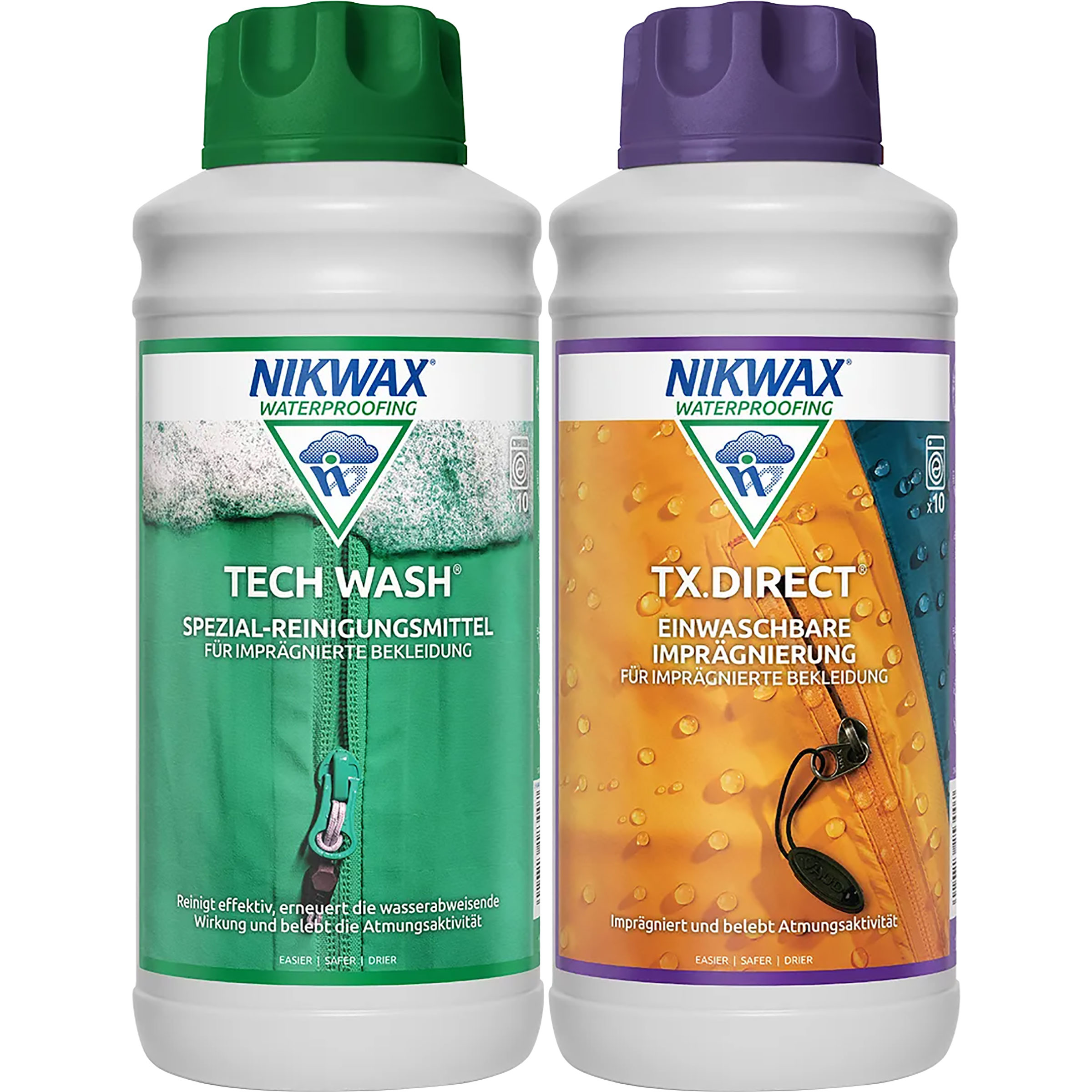 Nikwax Tech Wash + TX-Direct Funktionswaschmittel gruen Größe 2x 1L
