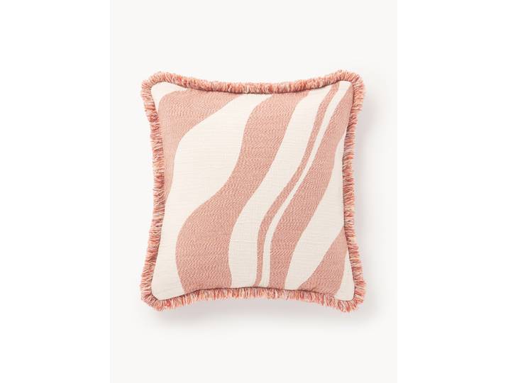 Housse de coussin 45x45 jacquard à franges Rui