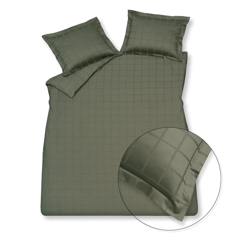 Vandyck Home 78 Check Dekbedovertrek - Sage Green