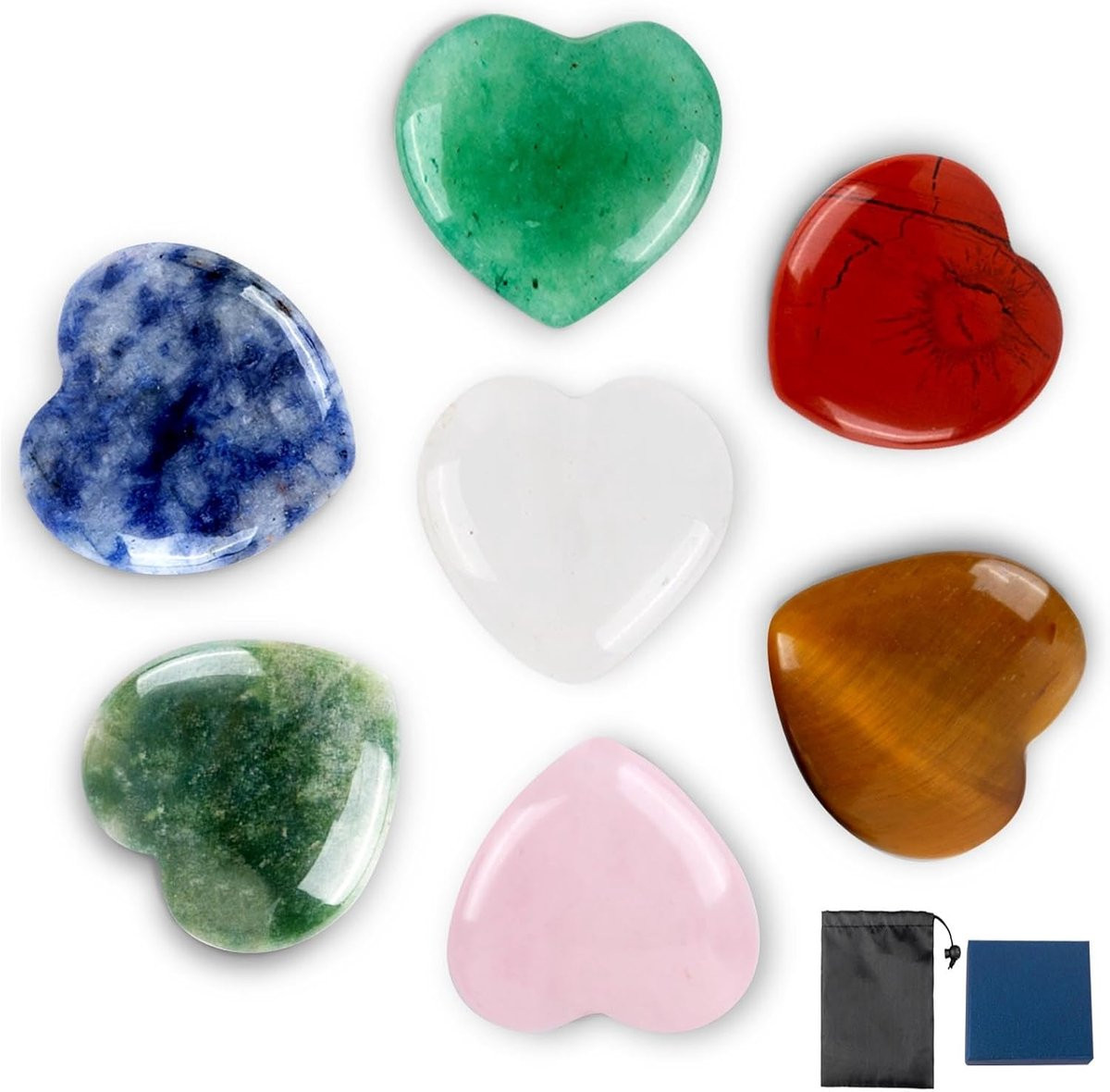 ShopVlot Healing Crystal Set van 7 stuks met Rozenkwarts voor stressverlichting en chakra balans
