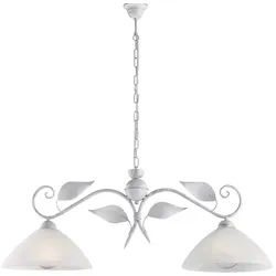 BeLight Esse - Kronleuchter weiß, Antiksilber, Alabasterglas Ø30, 2-flammig, L96x30 - BL313-2-BA