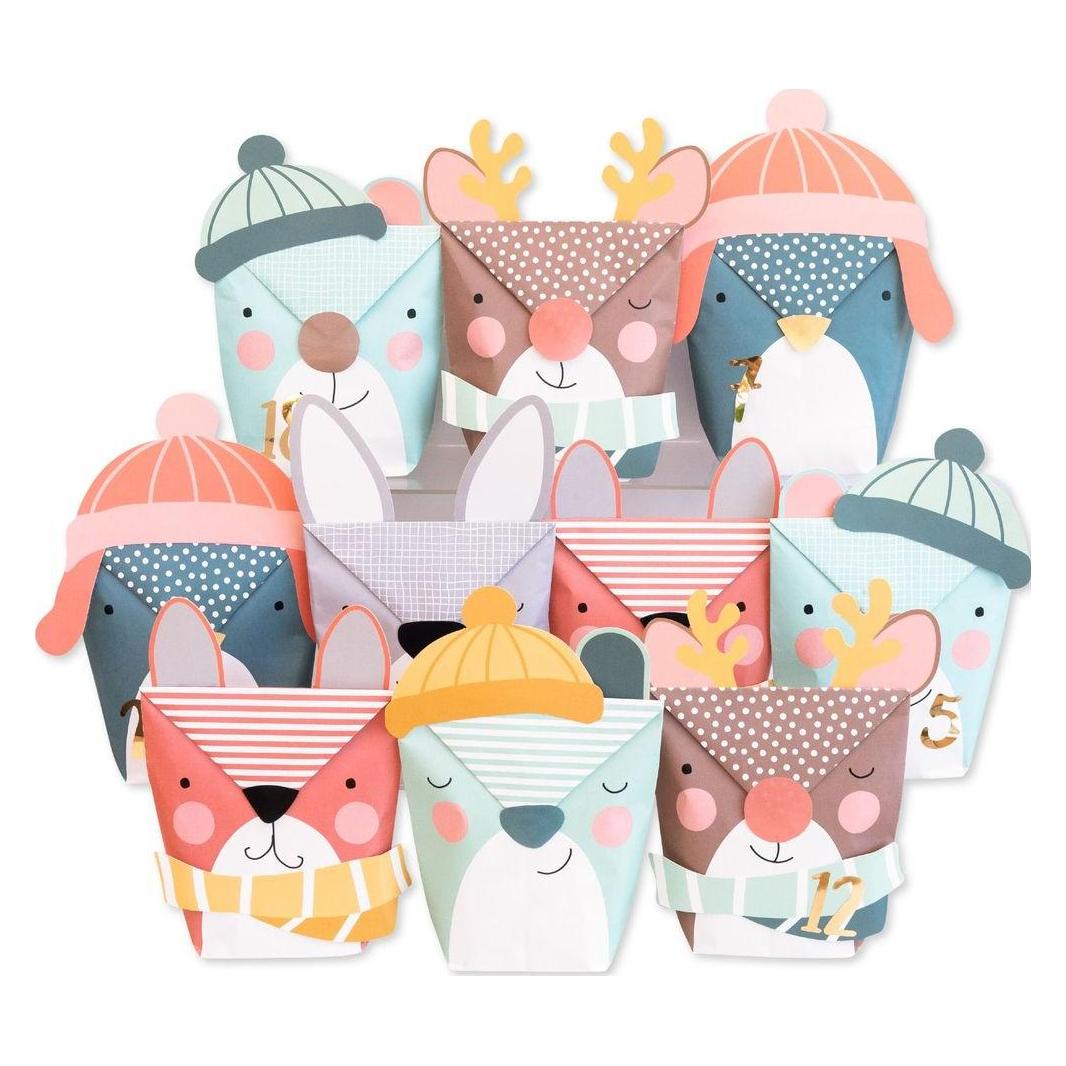 Papierdrachen Wintertiere (24 Türchen) (B400-032-010)