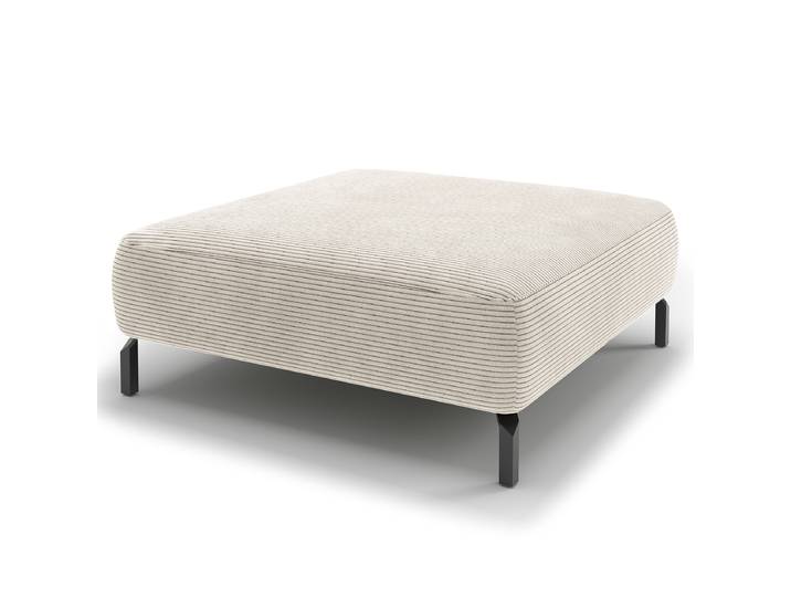 Polsterhocker 43cm Grau Cordstoff Catia: Hellgrau