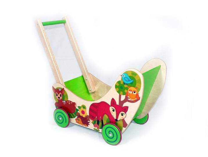 HESS SPIELZEUG Puppenwagen Holzspielzeug Puppenwagen Waldtiere BxLxH 620x310x530mm NEU