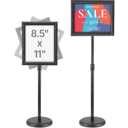 VEVOR Informationsständer mit Sockel 279 x 216 mm Infoständer Einstellbare Höhe 820-1250 mm Posterständer, Robuster Schilderhalter Aufsteller Gefüllt mit Sand oder Wasser, für Displays, Werbung