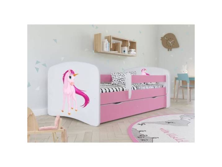 Lit enfant - Kocot Kids - Licorne rose Babydreams - 160x80 cm - Sans tiroir - Sans matelas