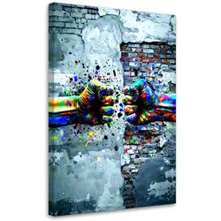 LEINWANDBILD Abstrakt Faust Graffiti Street Art 60x90cm