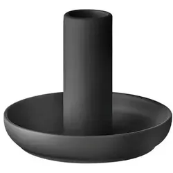 Vela Kerzenhalter - hochwertige Keramik für Stabkerzen Schwarz hoch