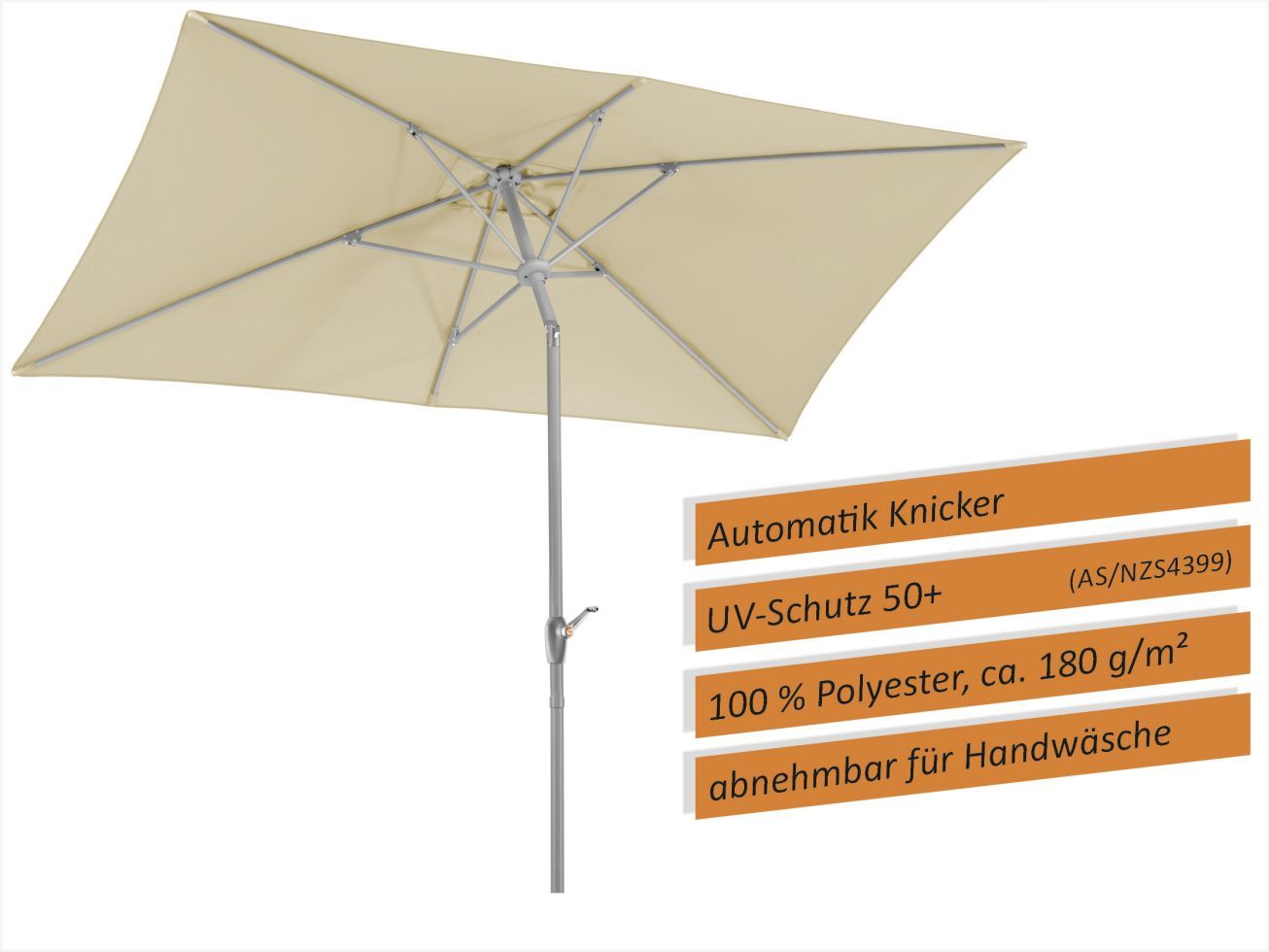 Schneider Schirme Schneider Sonnenschirm Porto natur 300 x 200 cm