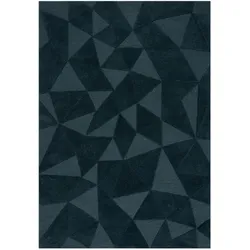 WOLLTEPPICH DEBEN, geometrisch, Petrol, 120 x 170 cm
