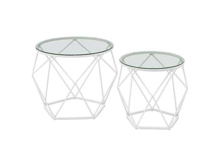 VASAGLE Ronde salontafel, set van 2, afneembaar blad, stalen frame