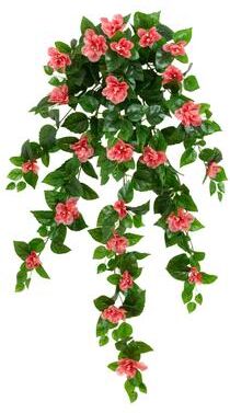 Nearly Natural 41-in UV Resistant Artificial Azalea Hanging Plant - Set of 2