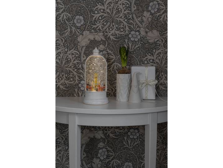 LED Laterne KONSTSMIDE Weihnachtsdeko , weiß, B:12,5cm H:26,5cm L:12,5cm T:12,5cm, Leuchten, LED Laterne, LED Wasserlaterne, weiß, London Szene , rotierend