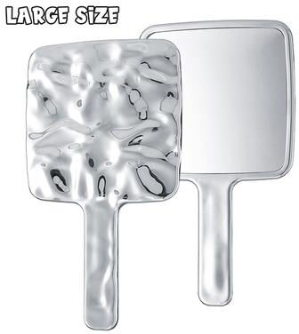 Fusion Finds Retro Handheld Makeup Mirror Square Vanity Mirror With Handle For Makeup, Spa & Eyelash Extensions large Size